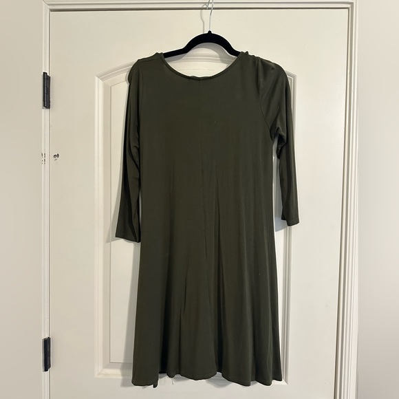 LuLus Twirl Power Olive Swing Dress - Picture 2 of 4